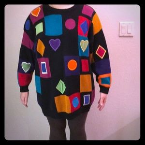 Vintages 90s Multicolored Tunic Sweater